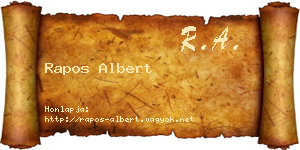 Rapos Albert névjegykártya