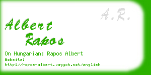 albert rapos business card